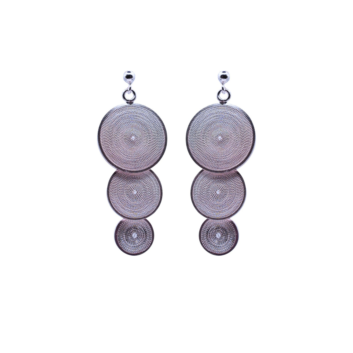 Cosmos dangling Earrings on white background