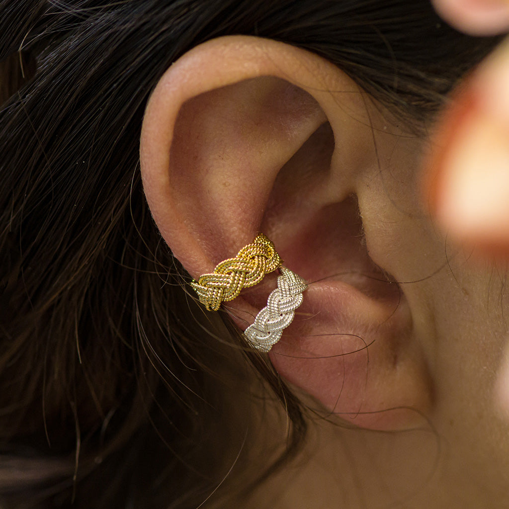 OH VOILA Braided Ear cuff Silver and Gold