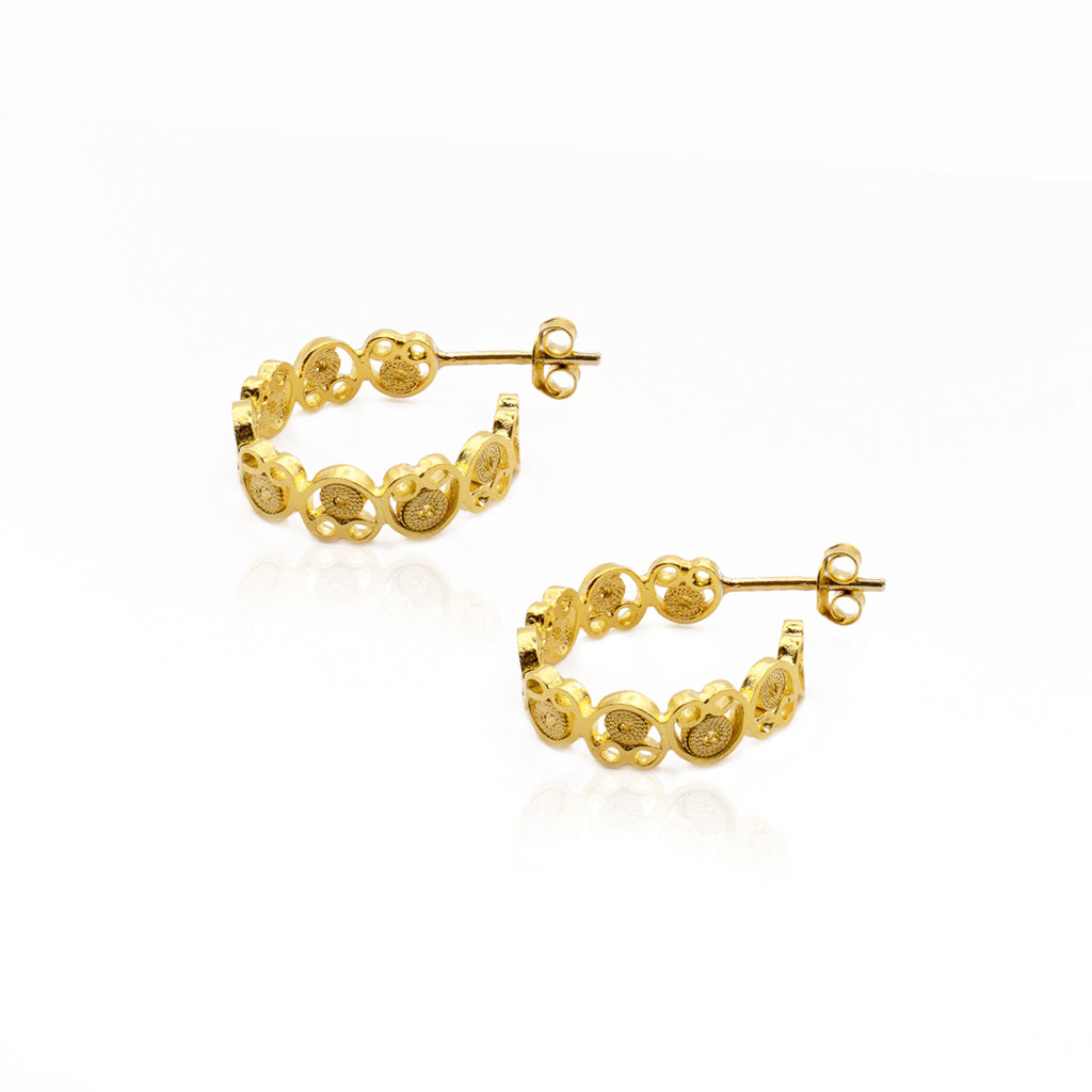 Iris Hoops Gold by Oh Voila Jewelry